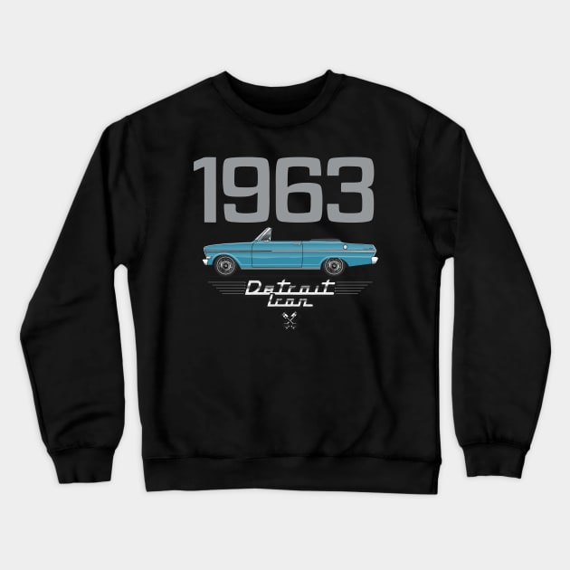 1963 Blue convertible Crewneck Sweatshirt by JRCustoms44
